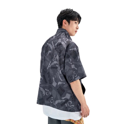 HEA All-Over Print Half-Sleeve Zip-Up Jacket