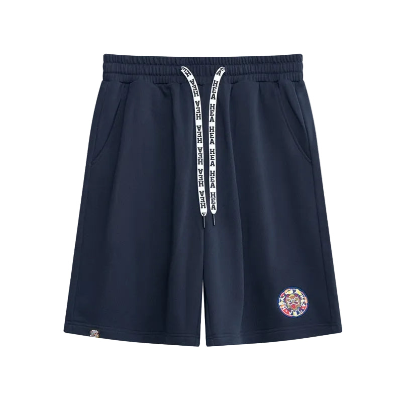 HEA Unisex Solid Color Casual Shorts, Elastic Waist Streetwear Shorts