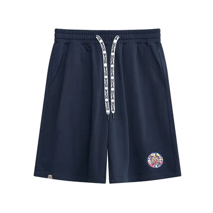 HEA Unisex Solid Color Casual Shorts, Elastic Waist Streetwear Shorts