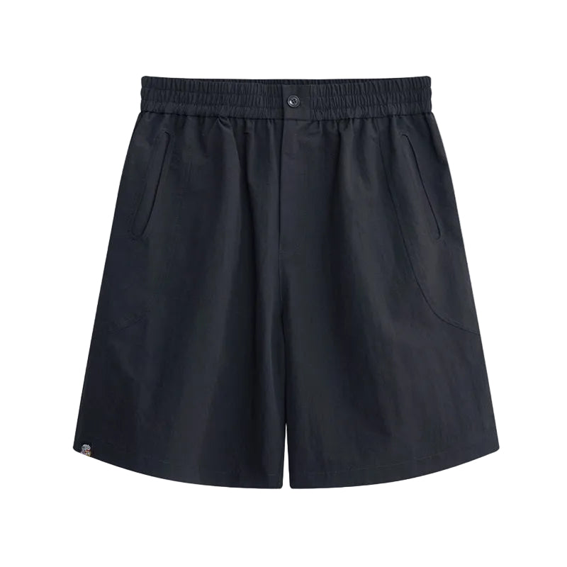 HEA Unisex Solid Color Casual Shorts, Elastic Waist Quick-Dry Streetwear Shorts