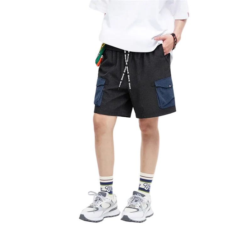 HEA Waffle Knit Patchwork Cargo Shorts