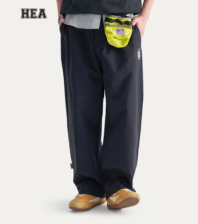 Embroidered Logo Woven Utility Casual Pants
