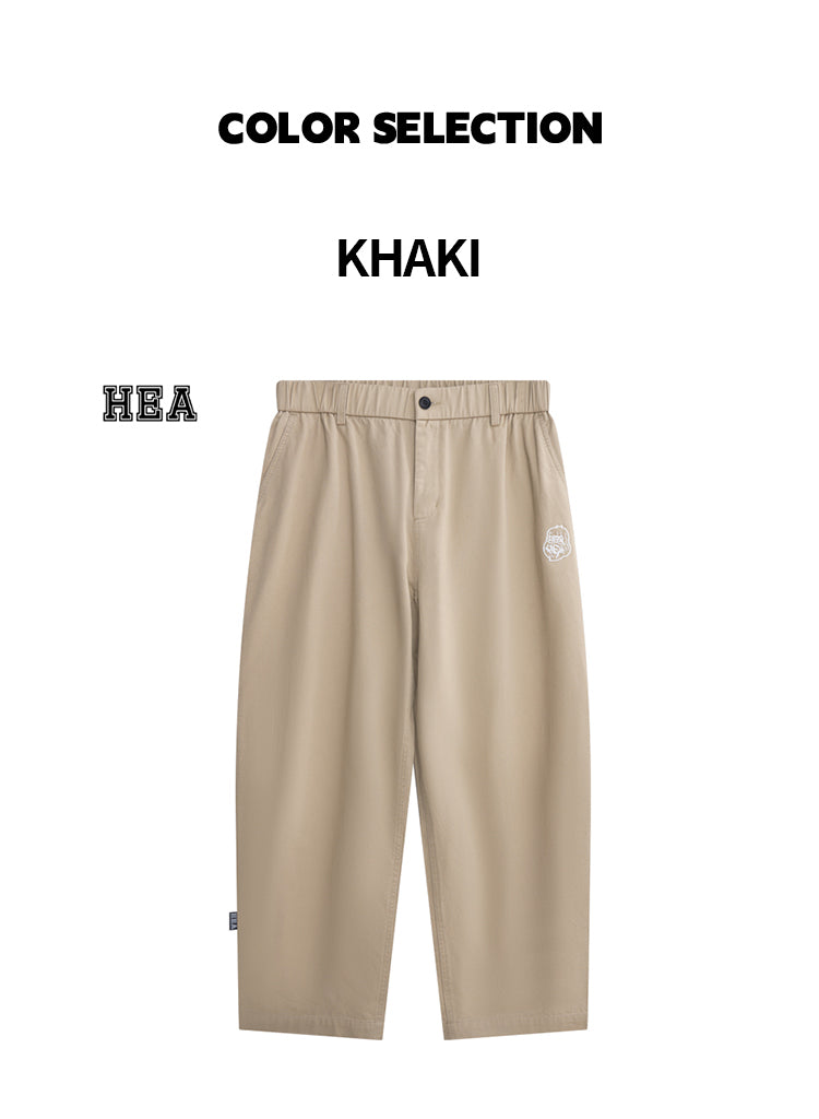 Embroidered Logo Woven Utility Casual Pants