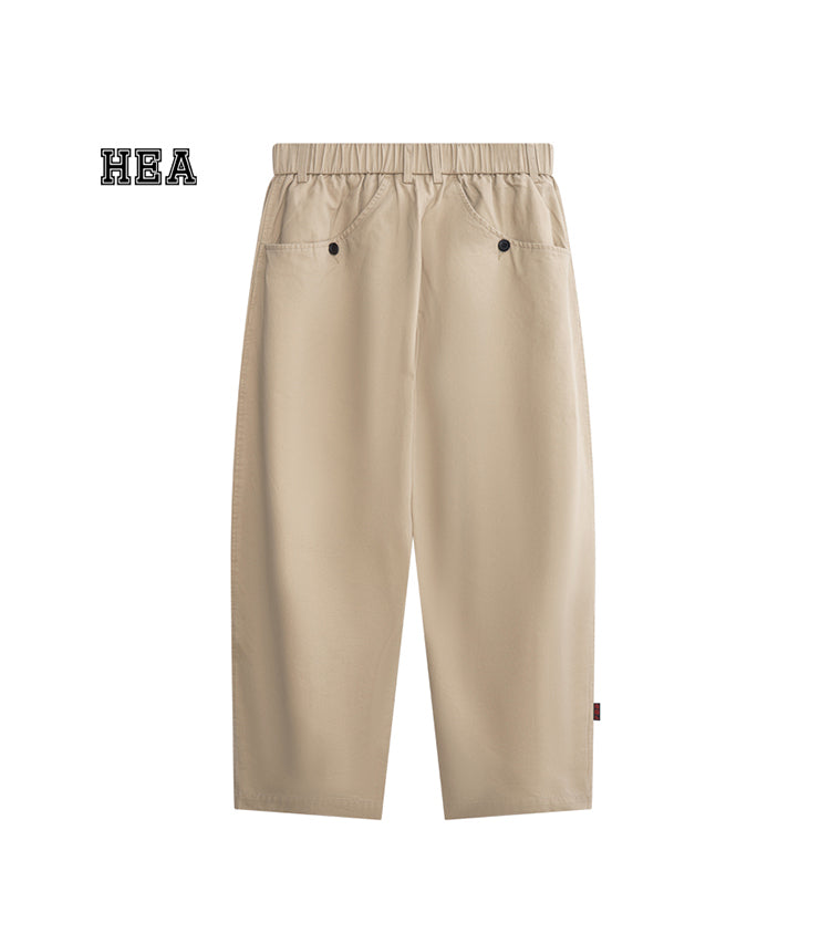 Embroidered Logo Woven Utility Casual Pants