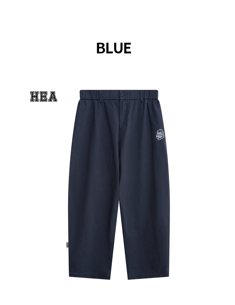 Embroidered Logo Woven Utility Casual Pants
