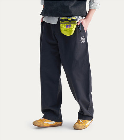 Embroidered Logo Woven Utility Casual Pants