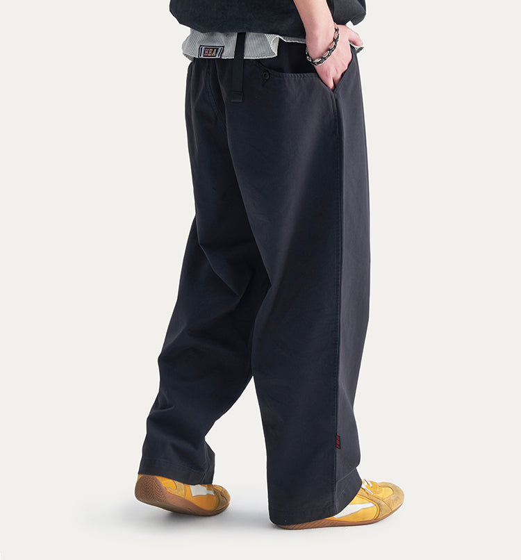 Embroidered Logo Woven Utility Casual Pants