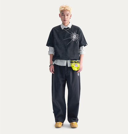 Embroidered Logo Woven Utility Casual Pants