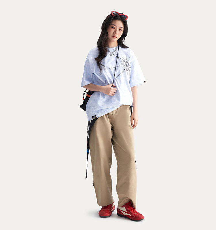 Embroidered Logo Woven Utility Casual Pants