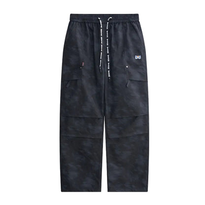 HEA Unisex Camo Print Cargo Pants, Wide Leg Streetwear Trousers