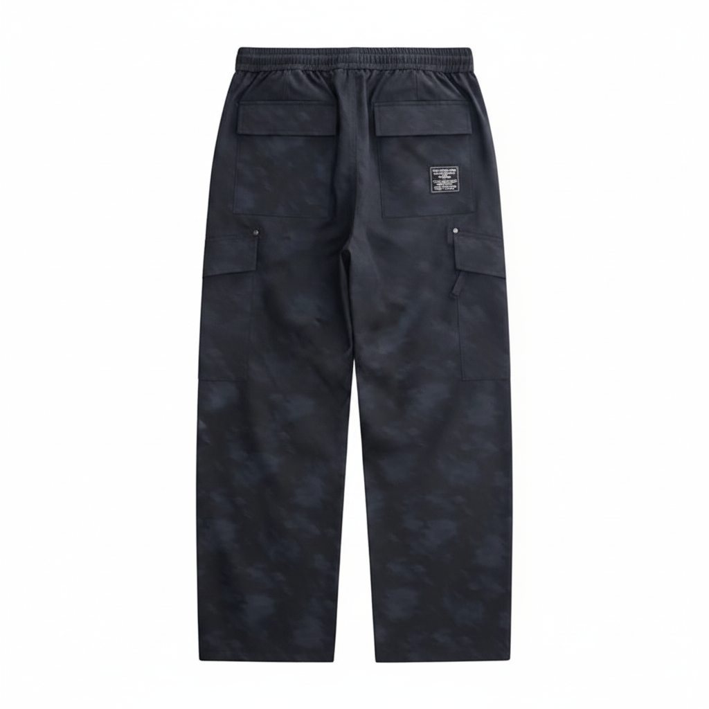 HEA Unisex Camo Print Cargo Pants, Wide Leg Streetwear Trousers