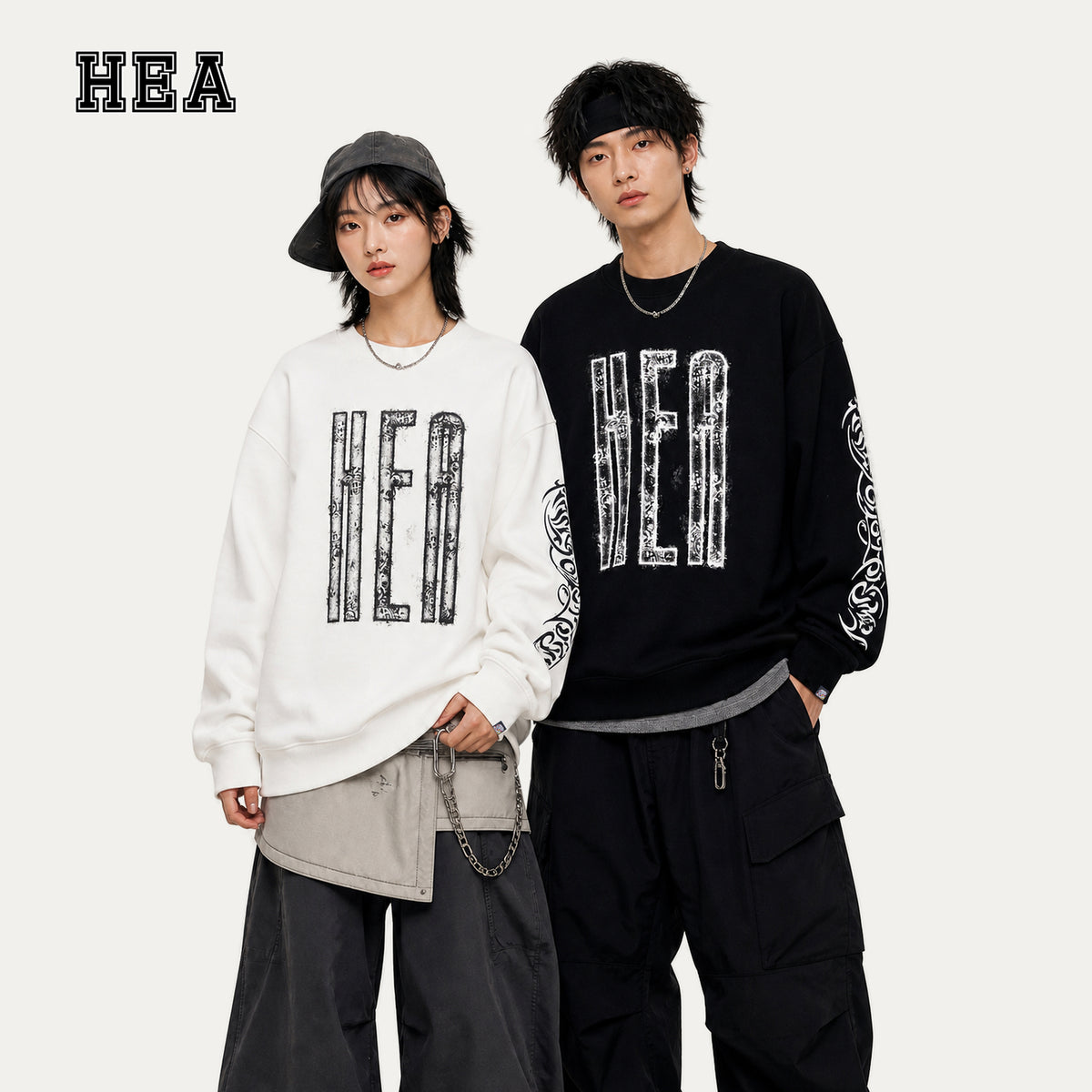 HEA Graphic Fleece Crewneck Sweatshirt – Streetwear Pullover