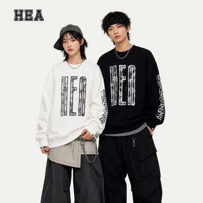 HEA Graphic Fleece Crewneck Sweatshirt – Streetwear Pullover