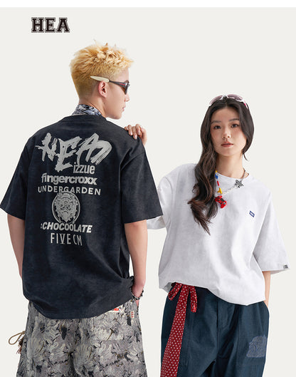 Distressed Gothic Back Print Heavyweight Oversized Streetwear Tee