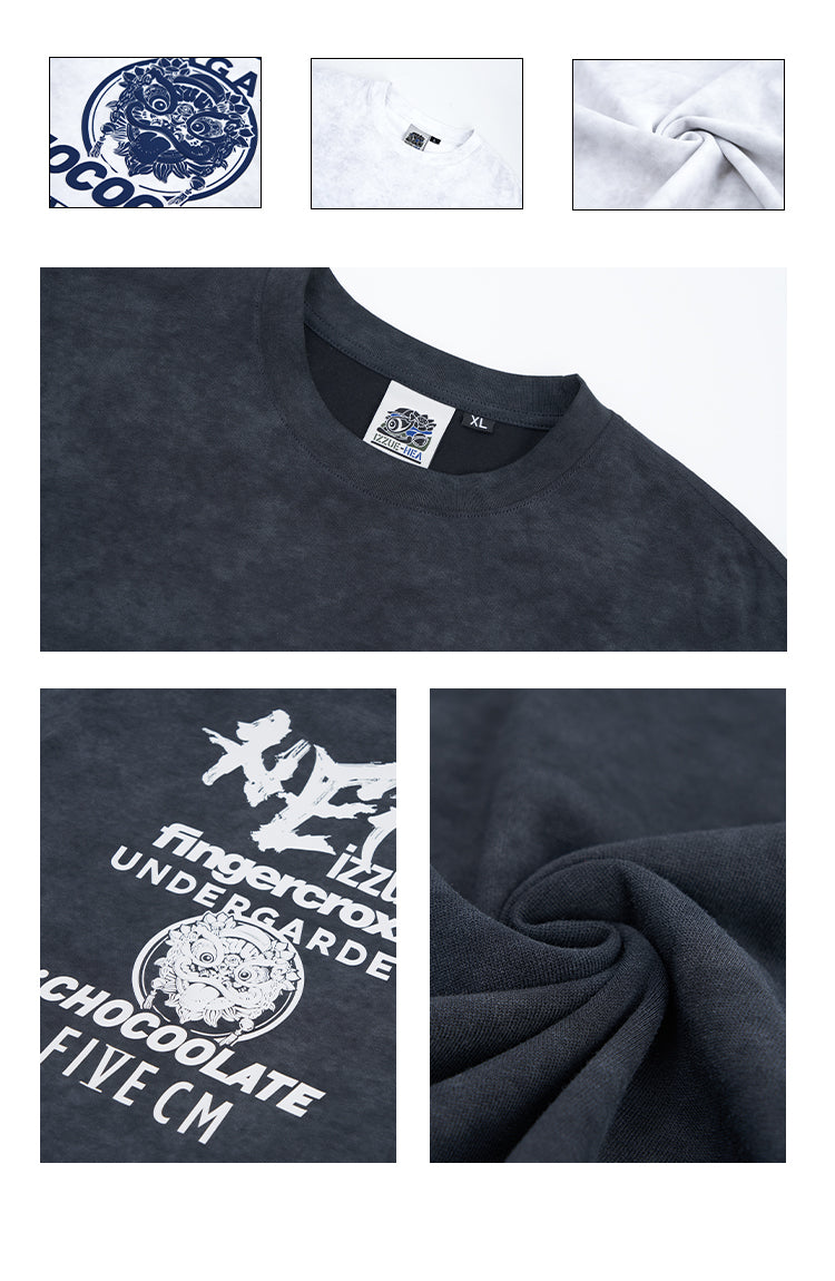 Distressed Gothic Back Print Heavyweight Oversized Streetwear Tee