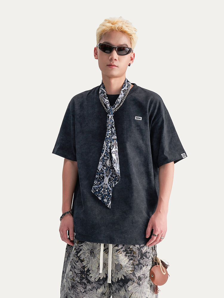 Distressed Gothic Back Print Heavyweight Oversized Streetwear Tee