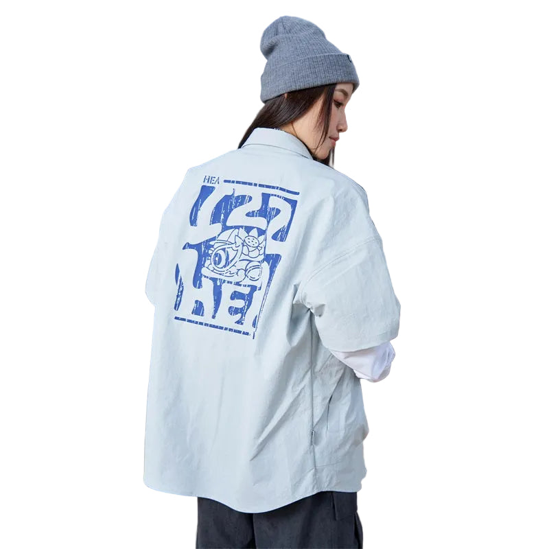 HEA Graphic Back Print Oversized Short Sleeve Shirt