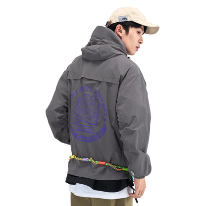 HEA Loose Fit Trench Coat with Zipper Closure Casual Outerwear Unisex Fashion Coat