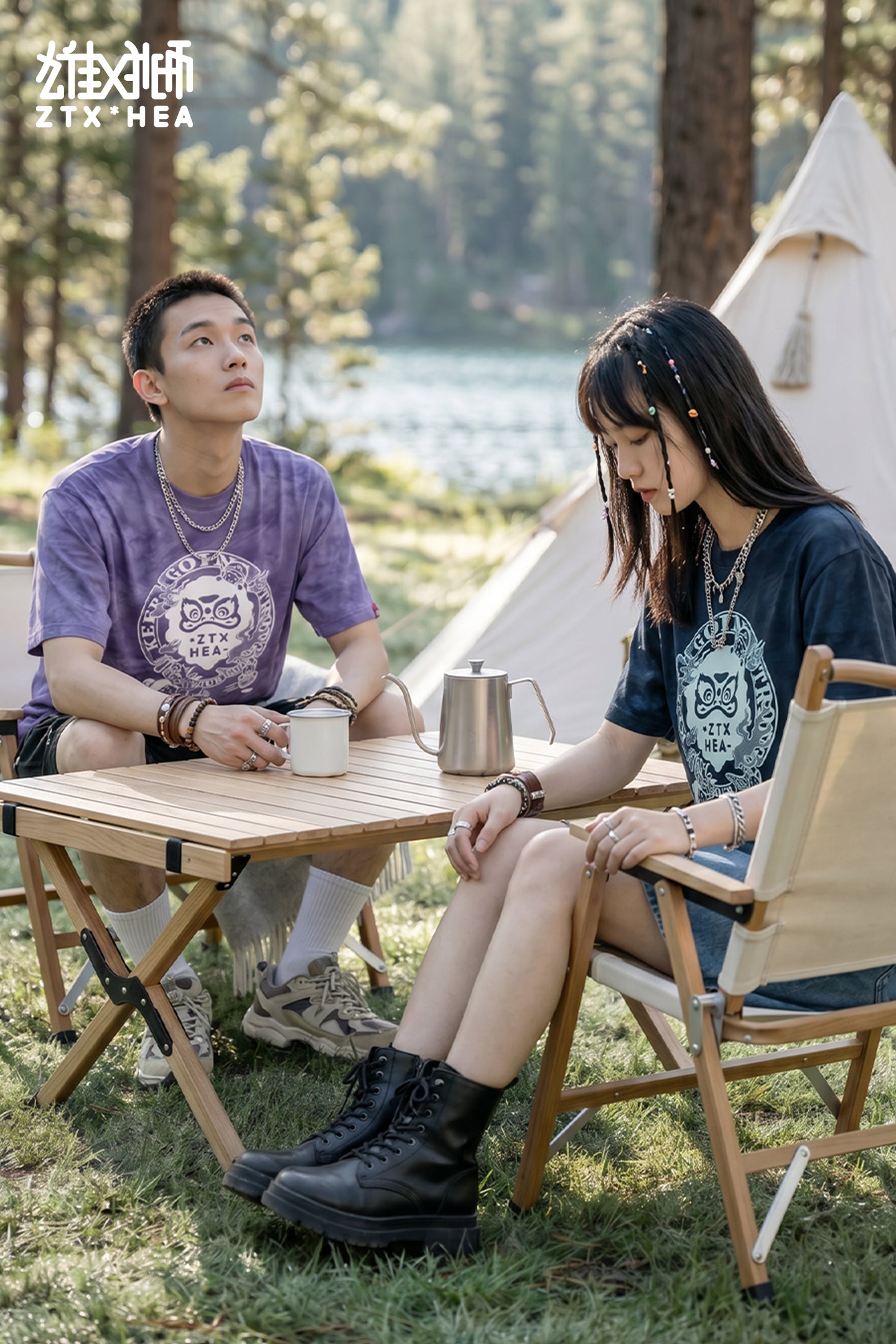 HEA Unisex Oversized Tie-Dye Graphic T-Shirt, Crew Neck Cotton Tee with Lion Print, Casual Streetwear Top for Men Women