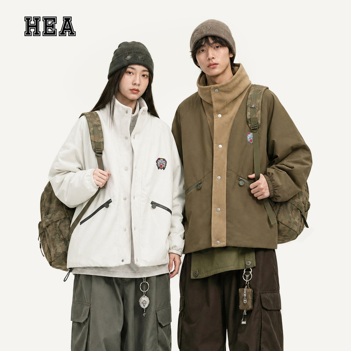 HEA Stand Collar Padded Jacket – Casual Streetwear Outerwear