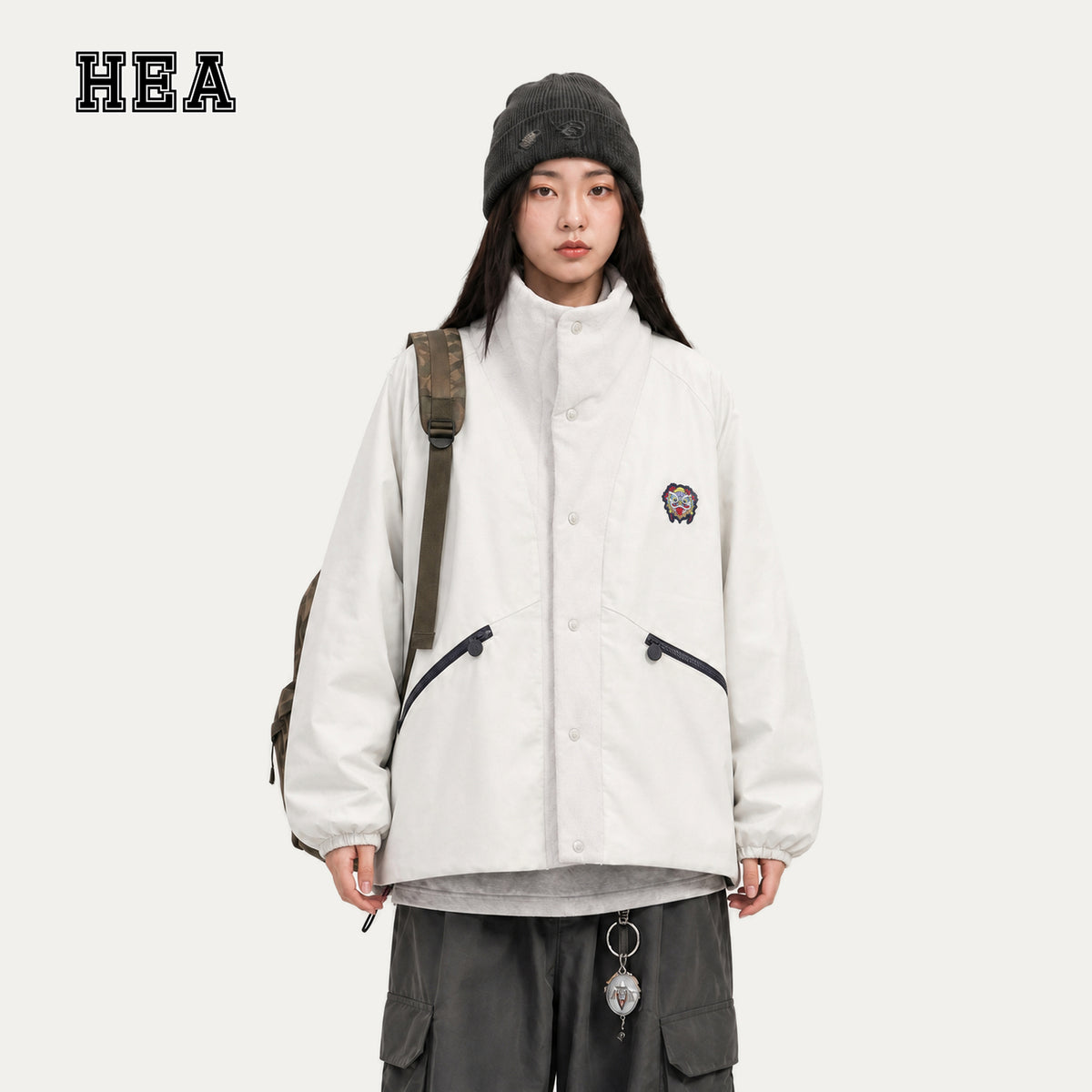 HEA Stand Collar Padded Jacket – Casual Streetwear Outerwear