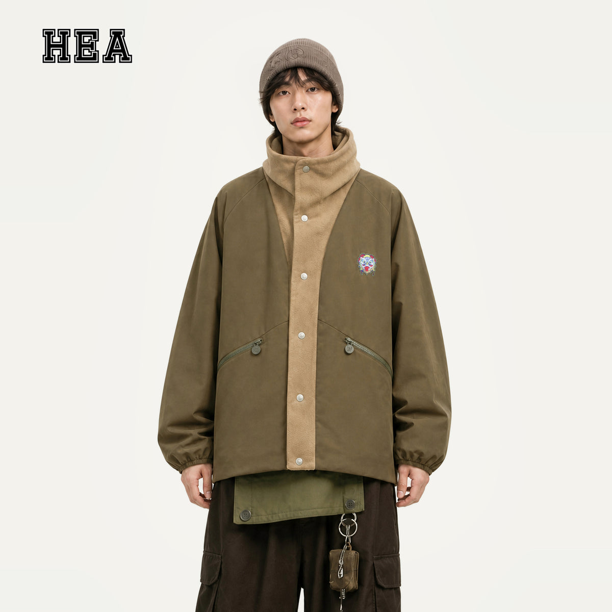 HEA Stand Collar Padded Jacket – Casual Streetwear Outerwear