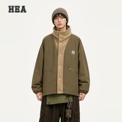 HEA Stand Collar Padded Jacket – Casual Streetwear Outerwear