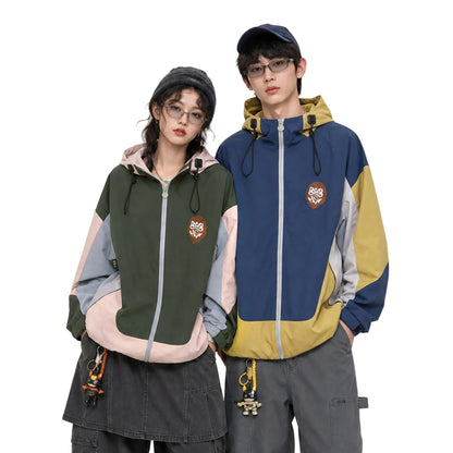 HEA Multi-Pocket Workwear Jacket – Contrast Collar Utility Coat