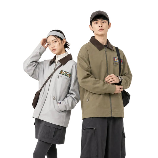 HEA Contrast-Collar Zip Jacket