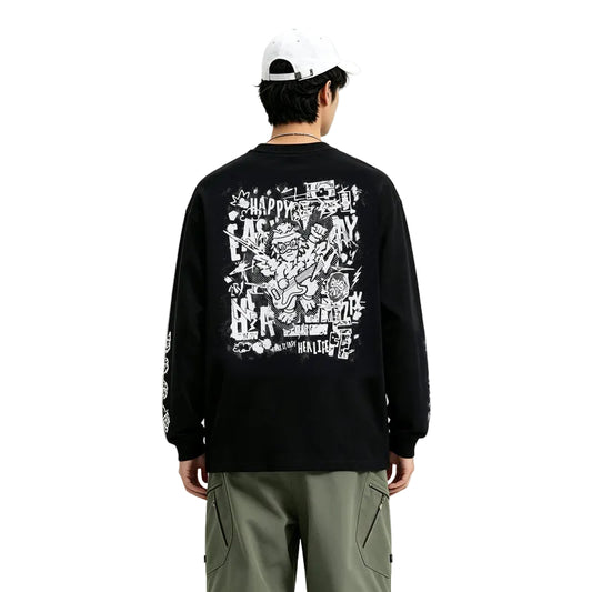 HEA Unisex Graphic Long Sleeve T-Shirt – Casual Streetwear Crew Neck Tee